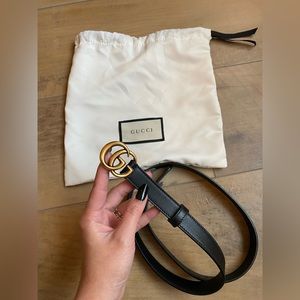 Gucci Marmont Thin Black Belt size 80